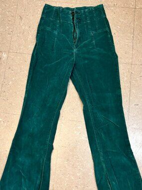 Free People We The Free Jayde Cord Flare Pants Green.